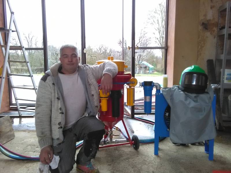 aerogommeuse 35L professionnelle compresseur